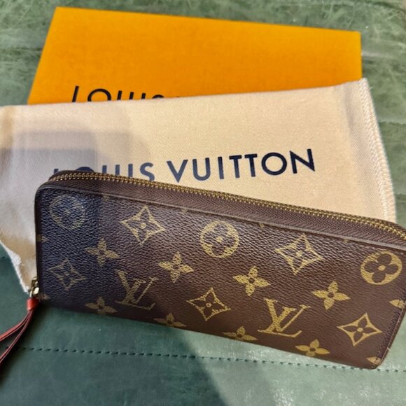 Louis Vuitton Clémence Monogram Zip Wallet -Orange Wallet - Picture 1 of 8